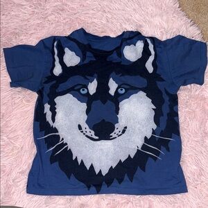 Gucci Navy Blue Kids T-Shirt with Wolf Design